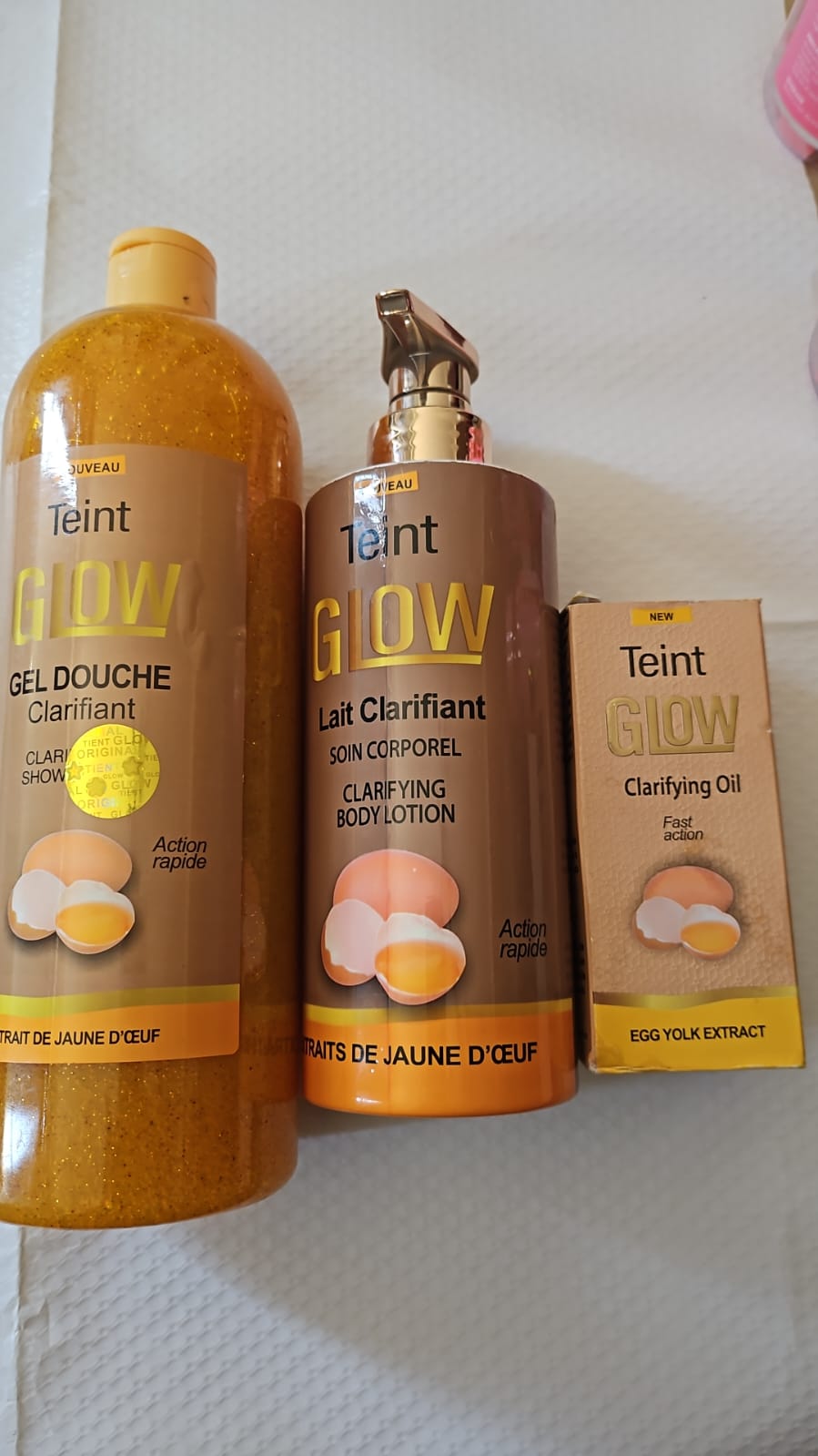 Teint Glow — Coffret Gel Douche, Lait & Huile Clarifiants