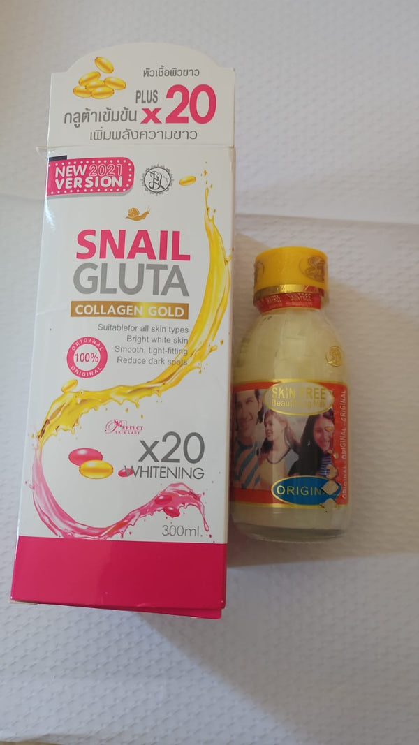 Pack Snail Gluta Collagen & Skin Free Milk